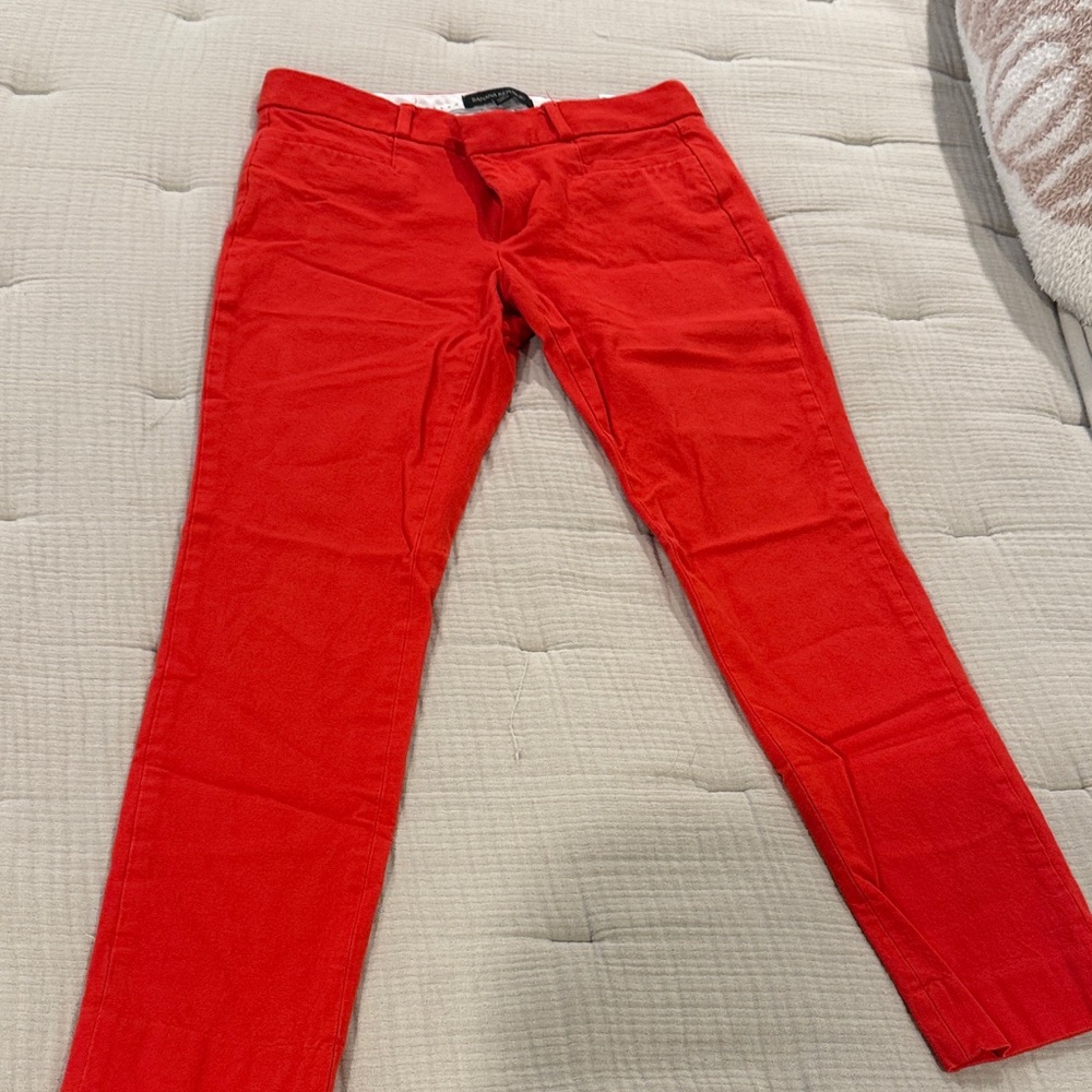 Red Women's Stretch Ankle Pants